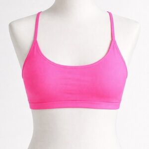 Athleta Neon Pink Ribbed Sports Bra Women’s Large Barbiecore